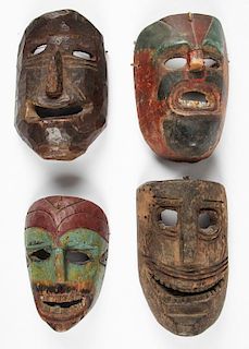 4 Vintage Mexican Chantolo Dance Masks