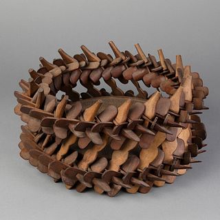 Tramp Art, Wood Spiral Pot Holder