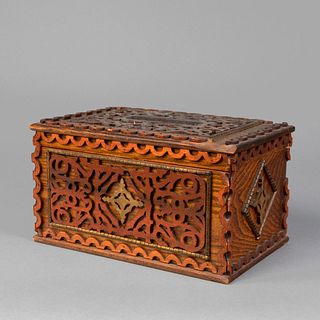 Tramp Art, Lidded Wood Box