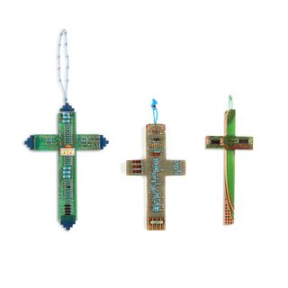 Marion C. Martinez, Group of Three Circuit Board Rosary Crucifixes