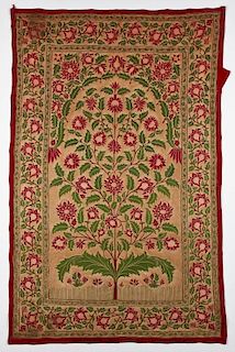 Antique Silk/Cotton Prayer Panel, India