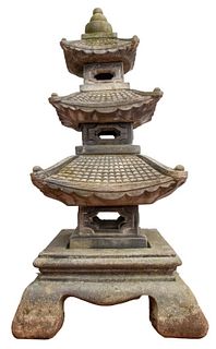 Large Cast Stone Pagoda Garden Ornament