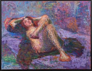 James Patrick Maher Nude Woman Oil On Canvas