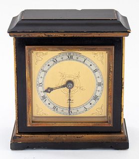 Elliott London Ebonized and Gilt Mantle Clock
