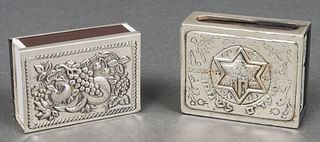 Judaica Sterling Silver Matchbox Holders, 2