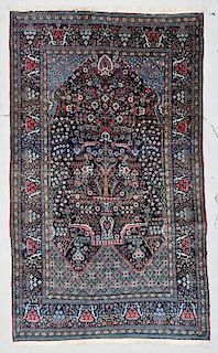 Fine Antique Tehran Prayer Rug: 4'10" x 8'3"