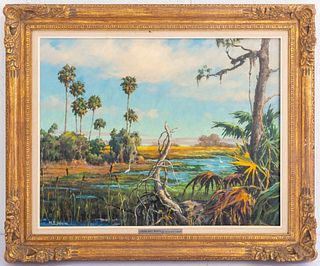 M. E. Wien "Everglades Beauty" Oil on Canvas