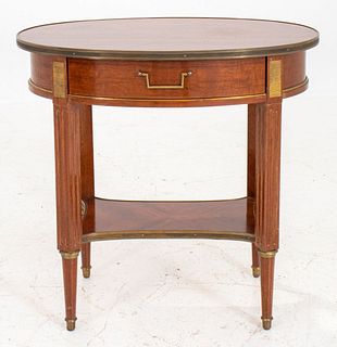 Louis XVI Style Oval Cherrywood  Side Table