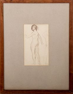 James Hanes Study of a Nude Woman Graphite