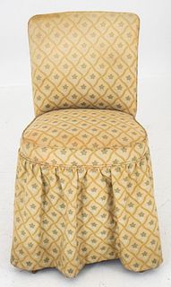 Victorian Style Skirted Upholstered Boudoir Chair