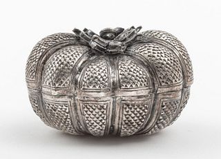 Silverplate Pumpkin-Shaped Decorative Box
