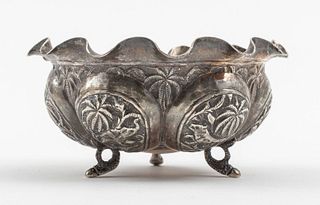 Silverplate Repousse Diminutive Footed Bowl