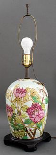 Famille Rose Vase Mounted as A Lamp