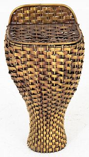 Woven Brass Pannier or Breadbasket