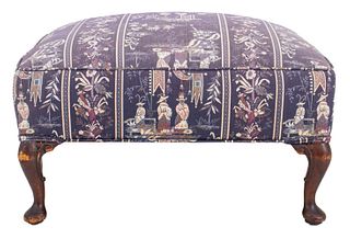 Chinoiserie Upholstered Ottoman