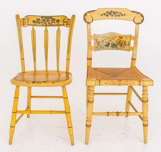 American Folk Art Style Painted Chairs, 20th c.
