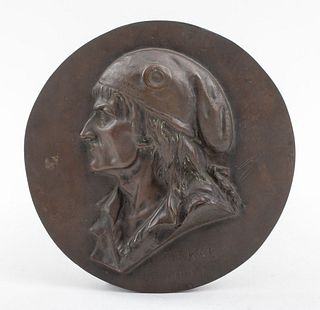 Brisson Portrait Of Marat Bronze Medaillon ca 1868