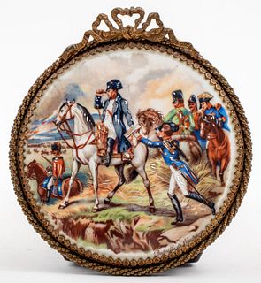 Napoleon at Battle of Wagram Porcelain Plaque