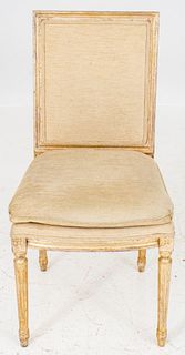 Italian Neoclassical Style Silvered Side Chair