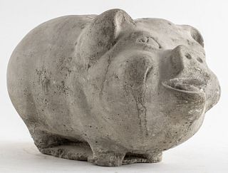 Modern Stone Pig Sculpture