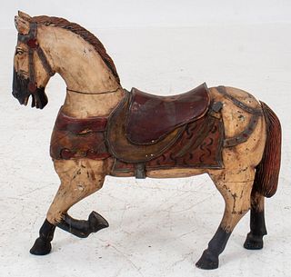 Diminutive Polychromed Carousel Horse Figure