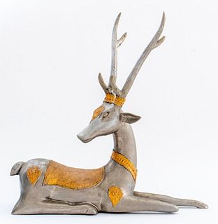 Indian Two-Tone Metal Sculpture of Gazelle