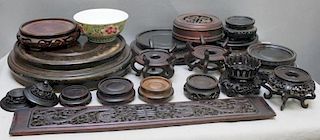 Asian Lot of Assorted Items To Inc Stands & A Bowl