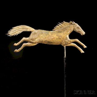 Gilded Molded Copper Running Horse Weathervane