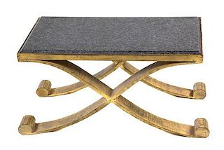 A Pair of Neoclassical Style Marble-Top Gilt Bronze Low Occasional Tables Height 13 1/2 x width 26 1/2 x depth 17 inches.