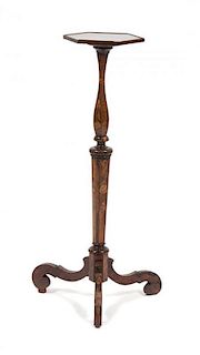 A Dutch Marquetry Candle Stand Height 37 1/4 inches.
