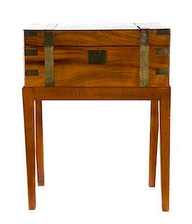 A Victorian Mahogany Writing Box Height 6 1/2 x width 15 3/4 x depth 9 1/4 inches.