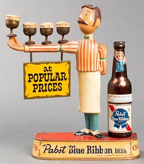 Vintage Pabst Blue Ribbon Bartender Advertisement