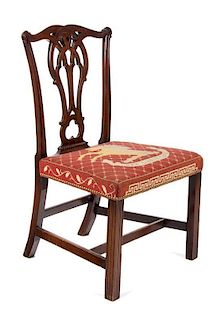 A Chippendale Style Mahogany Side Chair Height 37 inches.