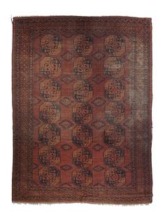 Vintage Afgan Bokhara Rug, 7'5" x 11'4" ( 2.26 x 3.45 M )