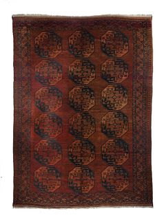 Vintage Afgan Bokhara Rug, 8' x 11'1" ( 2.44 x 3.38 M )