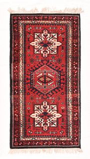 Indian Wool Rug, 2'11" x 5'9" ( 0.89 x 1.75 M )