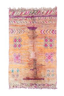 Vintage Morrocan Wool Rug, 4'8" x 7'11" ( 1.42 x 2.41 M )