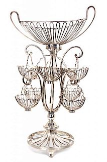 Sheffield Silver Plate Epergne Height 24 x width 14 inches.