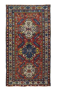 Antique Kazak Rug, 4'8" x 7'5" ( 1.42 x 2.26 M )