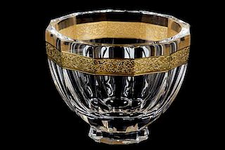 A Moser Splendid Glass Bowl Height 5 1/2 x diameter 6 1/2 inches.