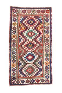 Antique Kazak Borchelou Rug, 4'10" x 8'8" ( 1.47 x 2.64 M )