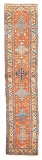 Antique Heriz Long Rug, 3'3" x 14'7" ( 0.99 x 4.45 M )