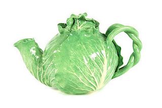 A Dodie Thayer Lettuce Ware Tea Pot Height 7 1/4 inches.