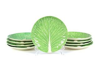 A Set of Nine Dodie Thayer Lettuce Ware Salad Plates Diameter 8 1/2 inches.