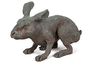 A Bronze Model of a Hare Height 11 inches.