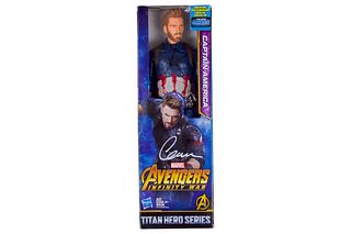 Marvel Avengers Captain Captain America Infinity War Titan Hero Series Doll 12" Chris Evans Signed Beckett Authenticated