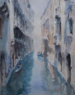 Carlo Ravagnan, (Italian, b. 1912), Venezia Rio Pesaro