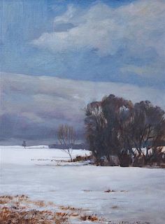 Richard Michael Tibrieu, (American, 20th Century), Winter Landscape, 1978