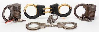 Group of Five Miscellaneous Handcuffs and Padlocks. Including a vintage pair of Peerless handcuffs o