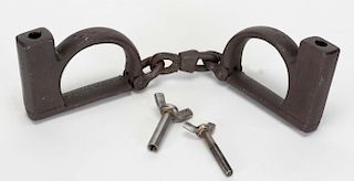 Guiteau Handcuffs. Philadelphia: The Rankin Co., ca. 1870. One of only four early unpatented America
